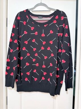 Torrid Heart Lollipop Knit Sweater | Size 1 (1X) | 🍭🖤